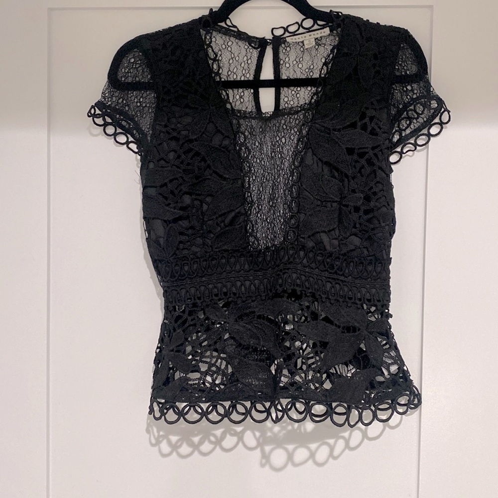 Haute Monde Crochet Floral Lace Top